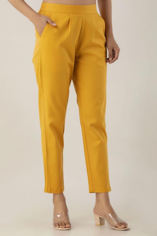 Image of Regular Fit Cotton Woman Trousers Pants Kurti Pant Casual Daily Formal Office Use