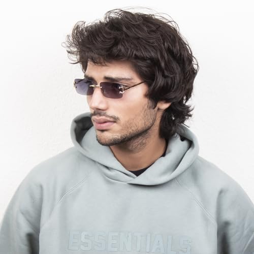 Image of Ted Smith Mens Womens Polycarbonate Uv Protection Metal Rectangular Sunglasses