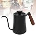 Yechiry 500ML Gooseneck Kettle with Thermometer, Stainless Steel Pour over Coffee Kettle, Comfortable Wood Handle Precision Pouring Tea Pot with Scale for All Stovetop Black