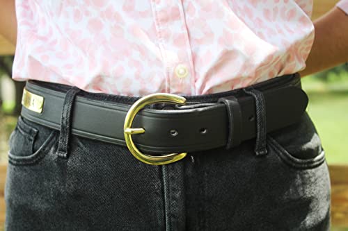 100% Leather Custom Engraved Belt, Brown & Black, 1.5 Inch, Men's Creased Leather Belt, Made in USA3