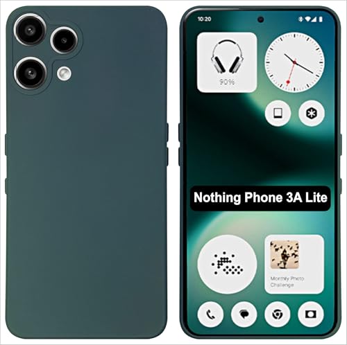 Image of SBMS Silicone Back Cover Case for Nothing Phone 3A Lite | Soft Micro-Fibre Lining Inside | Camera Protection Bump | Shockproof Back Cover Case for Nothing Phone 3A Lite (Candy Cloth Green)
