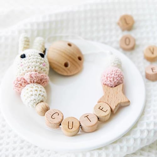 HOBBIESAY 78Pcs 26 Styles Undyed Wood Beads 5x8mm Horizontal Hole Random Alphabet Beads Flat Round with Laser Engraved Letter A-Z Cube Wood Beads with Initial 26 Letters for DIY Jewelry - Image 4