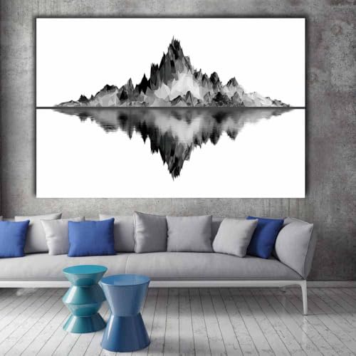 Reflet géométrique de la montagne affiche sur toile grand format - 2