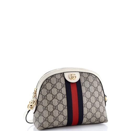 Pre-Loved Ophidia Dome Shoulder Bag GG Coated Canvas Small, White2