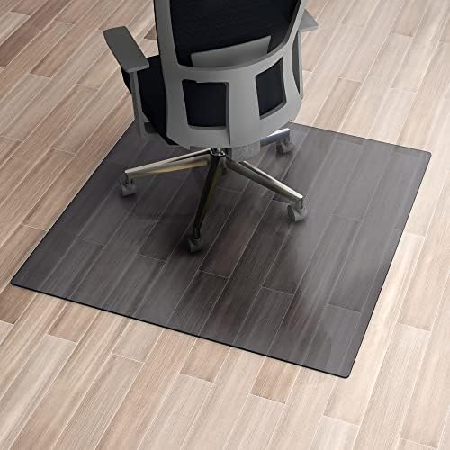 NeuType Glass Chair Mat, Tempered Glass Office Chair Mat for Carpet or Hardwood Floor - Effortless Rolling, Easy to Clean, Best for Your Home or Office Floor (42" x 42" x 1/5", Grey)