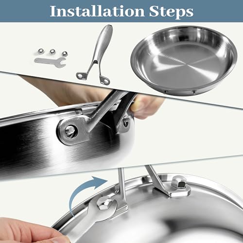 Image of Stainless Steel Cookware Set Pots and Pans- 1 Piece Nonstick Pot and Pan Set Includes 1 Frying Pans, 5 Pots, 6 Lids and 5 Utensils, with Stay Cooling Handle, Induction & Oven Safe