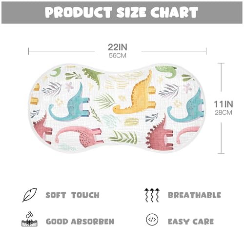 xigua Cartoon Dinosaurs Muslin Baby Burp Cloths Set of 1, Super Soft & Absorbent Burping Rags, Cotton Burp Clothes Shower Gift for Newborn, Baby Girls and Boys4