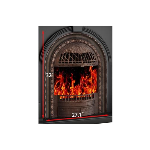 Image of Brown Bridcage Electric Fireplace Insert with Realistic Logs Flames, Overheating Protection,Electric Fireplace Heater with Remote Control, Adjustable Heater for Bedroom