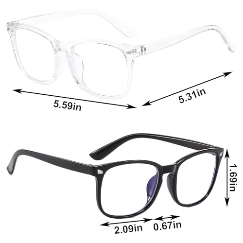 Image of Clear Blue Light Glasses for Women and Men, Fashionable Square Frame Glasses with Anti Glare Protection