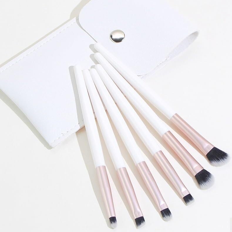 Set di 6 Pennelli per Cosmetici, Portatile, con Ombretto, Pennello per Sopracciglia, Strumento per Il Trucco degli Occhi,D-6pcs