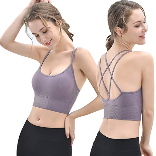 KESYOO Ã  Prova de Choque Push up Bra Underwear Underwear Cross-Strap Underwear Colete de Ioga para