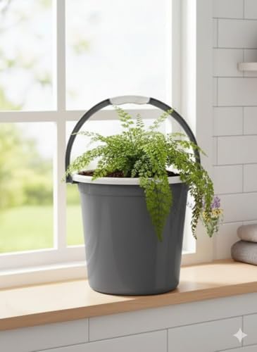 Image of Round Moulded Unbrakable Bucket (Grey) (25L)