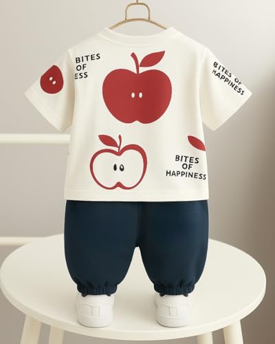 Image of Googo Gaaga Printed T-shirt with Printed Jogger Pant for Boys - Cotton Clothing Set for Baby Boy | Soft Fabric Half Sleeves Tshirt | Regular Fit Kids Outfit | Full Pant