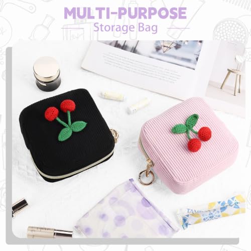 Image of Period Bag for Teen Girls, Corduroy Sanitary Napkin Storage Bag, Menstrual Pad Pouches Tampon Holder for Purse