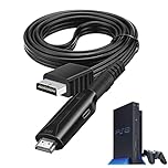 Ainsley PS2 to HDMI Adapter Cable,PS1/PS2 HDMI Converter,Supports 720P/1080P HD Video Audio Multimedia Interface Cable Link Connector Compatible with PS1/PS2 Game Consoles HDTV Projector Monitor