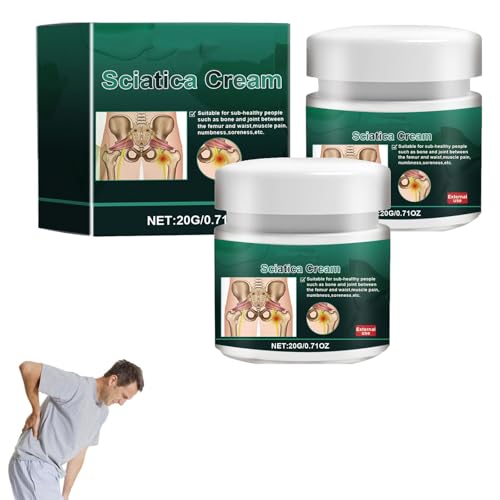 Facile da applicare. Crema Sciarelief, Crema Elycura per sciatica, Lozione lenitiva professionale per i nervi, Allevia rapidamente la sciatica e il dolore all\'anca, la schiena dei piedi e delle gambe (2pcs)