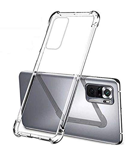 Image of Soft Flexible Silicone Back Cover (Xiaomi Redmi Note 10S, Transparent Case + Screen Guard)