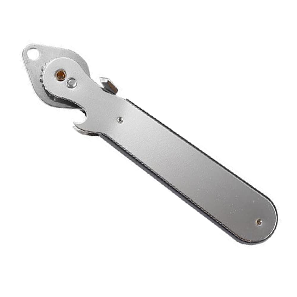 IKAAR Can Opener Stainless Steel Manual Can Opener Tin Opener Kitchen Can Piercer Beer Bottle Opener for Restaurant Home Camping Silver
