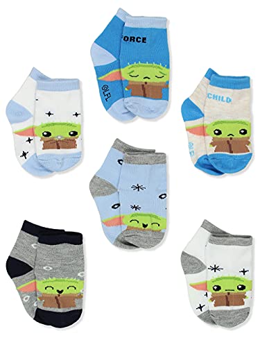 Image of Disney Star Wars Mandalorian Baby Yoda Infant 6 Pack Quarter Socks
