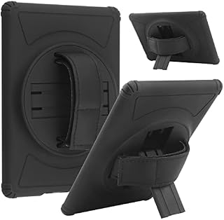 HoYiXi Universal Case for 6.8'' Kindle Paperwhite 11th Generation 2021 and Kindle Paperwhite Signature Edition 2021 with 360 Degree Rotating Stand Hand Strap Shockproof Protective Cover - black