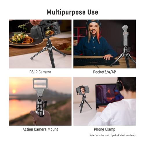 Image of NEEWER Mini Metal Table Tripod with 360 Ball Head, TP29 | Support Vertical Recording and Handle, Portable Travel Tripod. 1 /4 inch Screw for Camera Mobile Phone Action Cam, Max. Load 3 kg