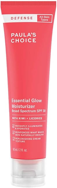 Paulas Choice DEFENSE Glow Moisturiser SPF 30 - Mineral Day Face Cream Hydrates & Protects Against Pollution - Skin Brightening & Nourishing with Argan Oil - All Skin Types - 60 ml