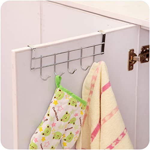 Cabilock Stainless Steel Thicken Hook Over Door Coat Rack Kitchen Towel Rack Rustproof 25.5x8.5x2.5cm