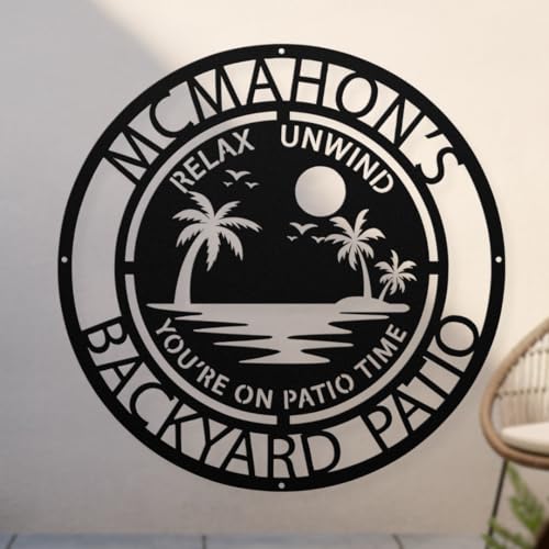 Back Porch Sign Patio Decor Outdoor Backyard Patio Sign Personalized