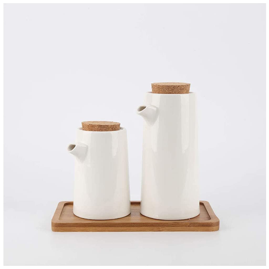 Bottiglie per olio in ceramica Bottiglia per dispenser in ceramica Olio d'oliva Salsa di soia Ampolla per aceto Contenitore per condimenti liquidi Lattina per cucinare (B)
