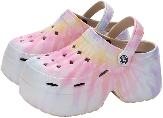 Womens Platform Clogs Slip On Slides Shoes Beach Sandals Gardener Clog Hight Heels Mule Slippers Garden Shoes Sandals