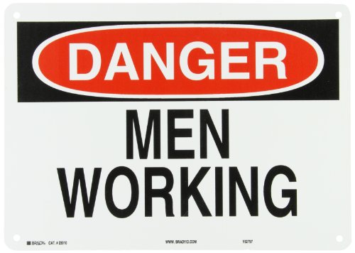 Panneau en plastique Brady pour machine et signalisation Men Working