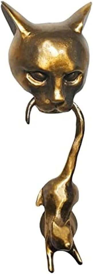 Beautifully Crafted Cat Bite Mouse Door Knocker Heavy Duty Resin Wall Decor