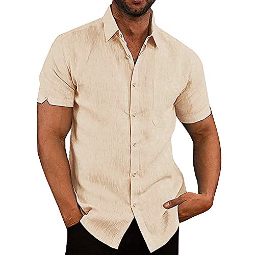 Best Beige Short Sleeve Button Up Stylish And Versatile Shirts