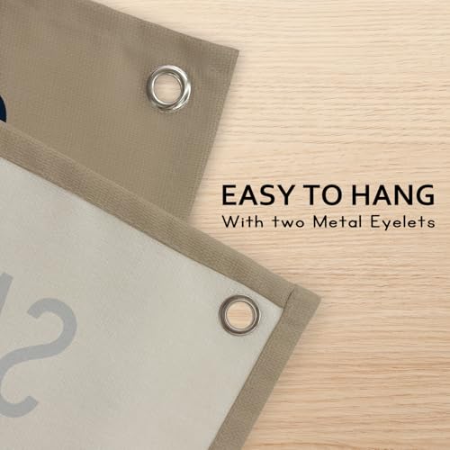 Image of Beach Room Decor Banner, Boho Coastal Saltwater Sunsets Wall Art Linen Canvas Banner Flag for Aesthetic Room Decor, Playroom Nursery Surf Decor,Housewarming Gift, Beach Gifts boyroom