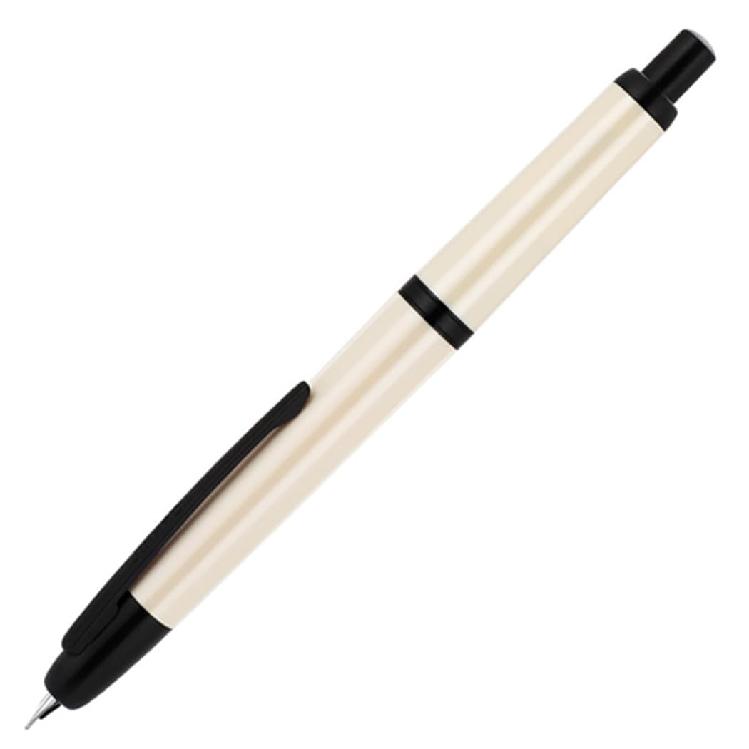 Ranvi Jinhao 20 Press Retractable Fountain Pen,Extra Fine Nib with Ink Converter Set(Black Clip White)