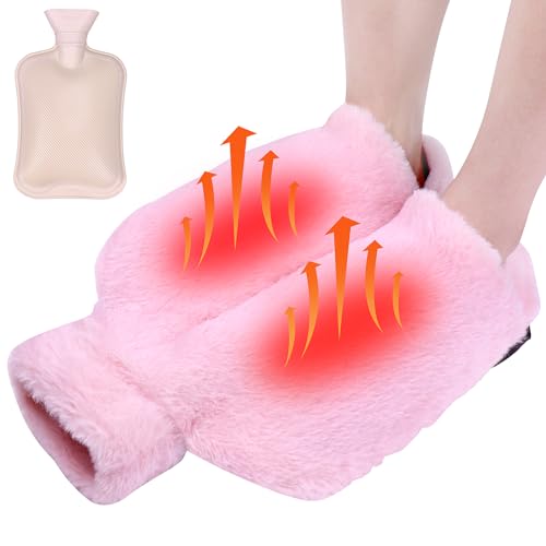 Meetory Foot Hot Water Bottle - 2L Hot Water Bottle Foot Warmer for Feet Women and Men Feet Warming Pain Relief Fits UK Size 3-8 (EU 35-45)