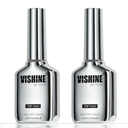Top Coat Gel Para Uñas Vishine 2 Piezas 16 ml Sin HEMA