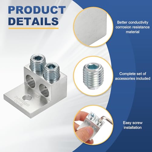 Terminales de tierra de doble barril 2B26U con tornillo M12 para panel solar de aluminio 3