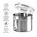 Oggi Stainless Steel Kitchen Canister 26 fl oz - Airtight Clamp Lid, Clear See-Thru Top - Ideal for Kitchen Storage, Food Storage, Pantry Storage. Size 5