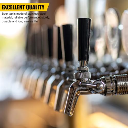 Bierzapfhahn Durchflussregelung Zapfhahn für Keg Tap Tower Bier, Bierzapfhahn Edelstahl Bierzapfhahn mit Staubschutzgriff zum Selbstbrauen