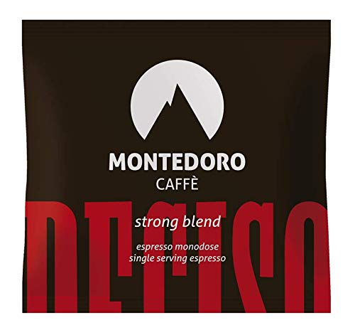 Montedoro Deciso - 150 Espresso Pods + Office Kit Includes 150 Cups,150 Stirs and 150 Sugar, Strong Blend.