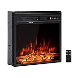 WAMPAT Electric Fireplace Insert 18'' Freestanding Heater with Remote Control, RV Fire Place for TV...