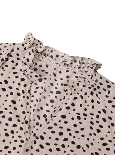 Avanova Women Leopard Print Ruffle V Neck Top 3/4 Long Sleeves Work Business Blouses Shirt4