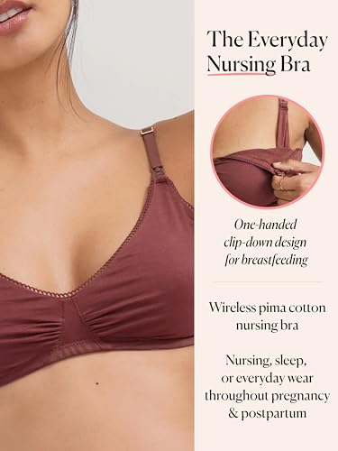Image of HATCH The Everyday Nursing Bra for Breastfeeding, Wireless & Adjustable Straps with Clip-Down Design, Premium Cotton