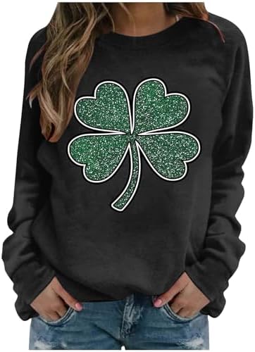 St Patricks Day Shirt Women Oversized Casual Saint Paddys Sweatshirt Irish Shamrock Printed Long Sleeve Shirts 2026