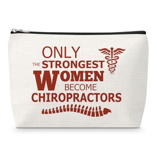 Chiropractor Gifts for Women Makeup Bag Inspirational Gifts for Chiropractor Thank You Gift for Chiropractic Therapist Christmas Birthday Retirement Present for Spine Doctor Coworker Cosmetic Pouch