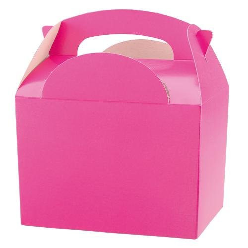 100 Childrens Kids Plain Carry Food Meal Picnic Birthday Party Bag Boxes (PINK)