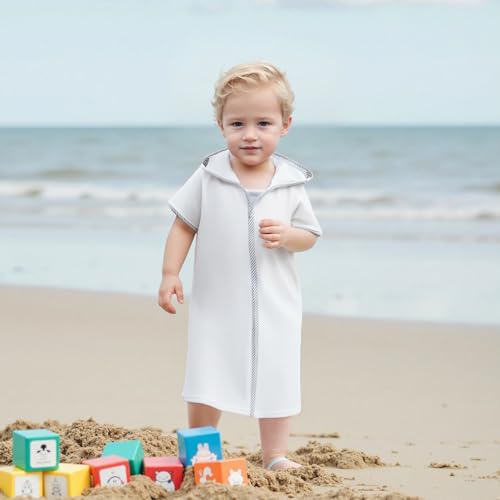 Girls Swim Cover Up Terry Cloth Hooded Zip-Up Short Sleeve Beach Bathing Suit Wraps for Swimwear Summer Beach4