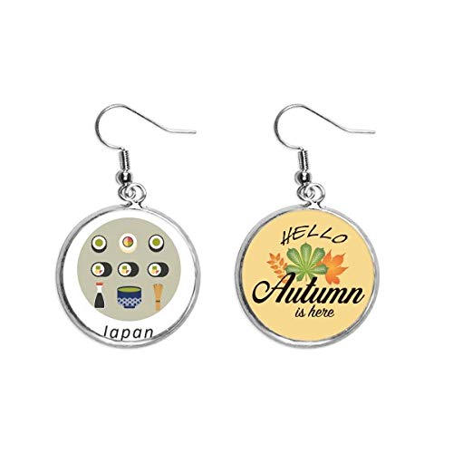 Preisvergleich Produktbild Traditionelle japanische lokale Küche Sushi Ohrläppchen Anhänger Herbst Blatt Ohrring Schmuck