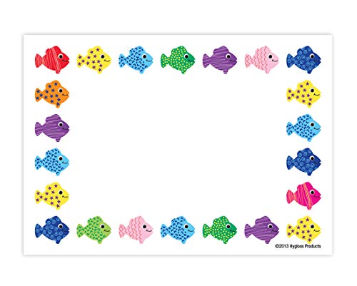 Etiquetas de peces para niños adhesivas de 3.5 x 2.5 pulgadas en pack de 36